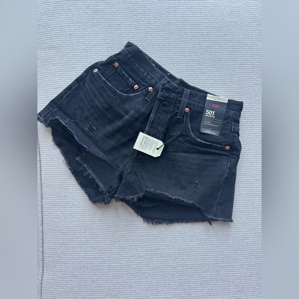 NWT Levi's Black 501 Denim High-Rise Shorts